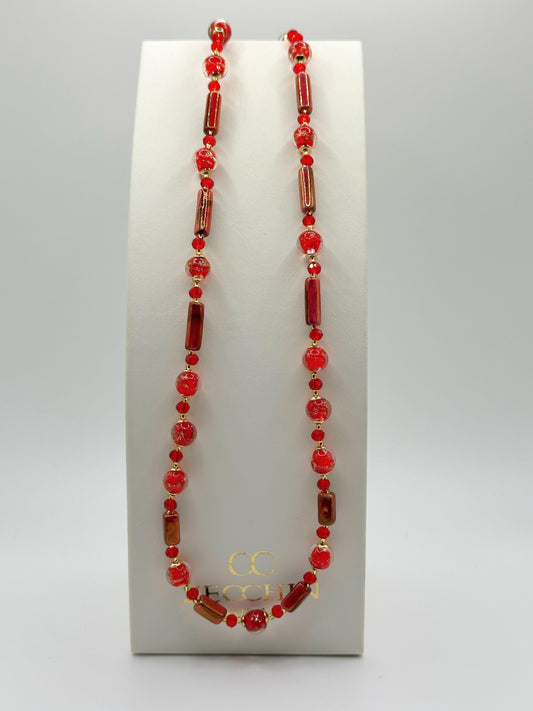 Collana Atene – Vetro & Avventurina 55 cm
