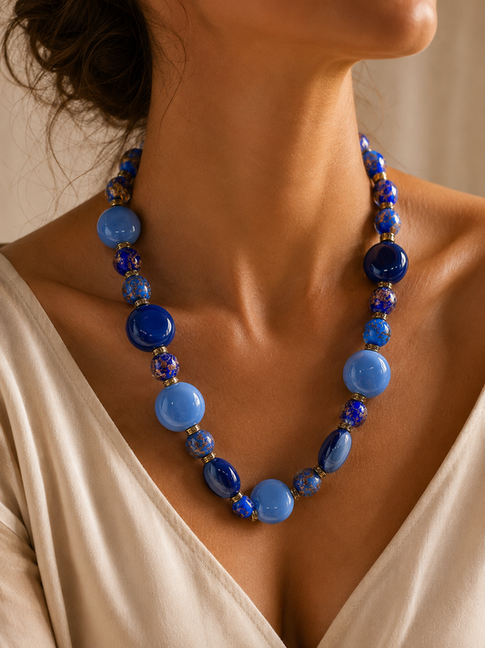 ROYAL COLLANA Vetro di murano e Ceramica, cm 46