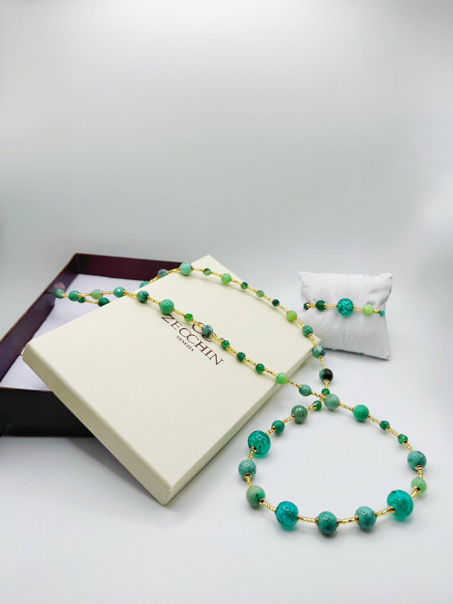 SCRIGNO BRACCIALE vetro di Murano e Agata DG3506