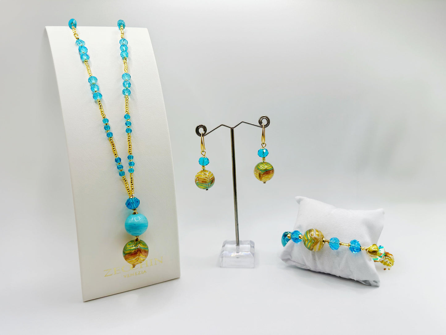 DESIDERIO ORECCHINI vetro di Murano, ORO 750 e Avventurina DG3619