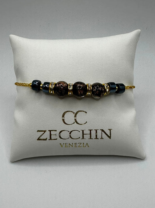 RONDELLA BRACCIALE vetro di Murano e ceramica