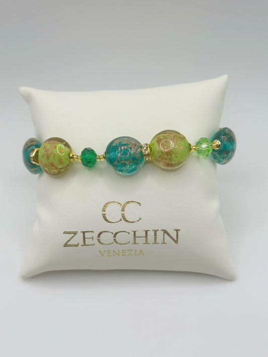 MARILYN BRACCIALE perle piatte in vetro di Murano