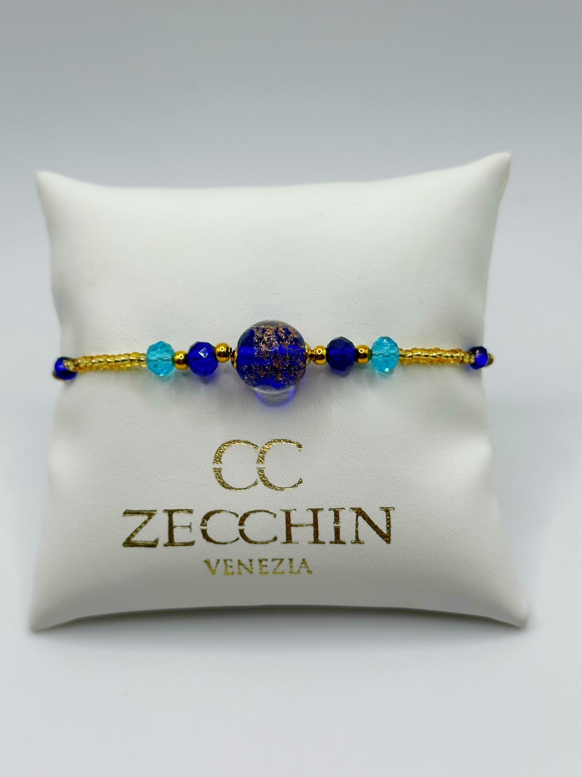 Bracciale Marika con perla da 12 mm e avventurina, blu multicolore