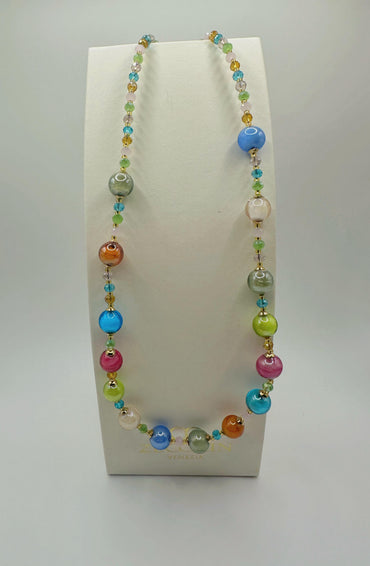 Collana Crystal con perle tonde da 10 mm, 50 cm
