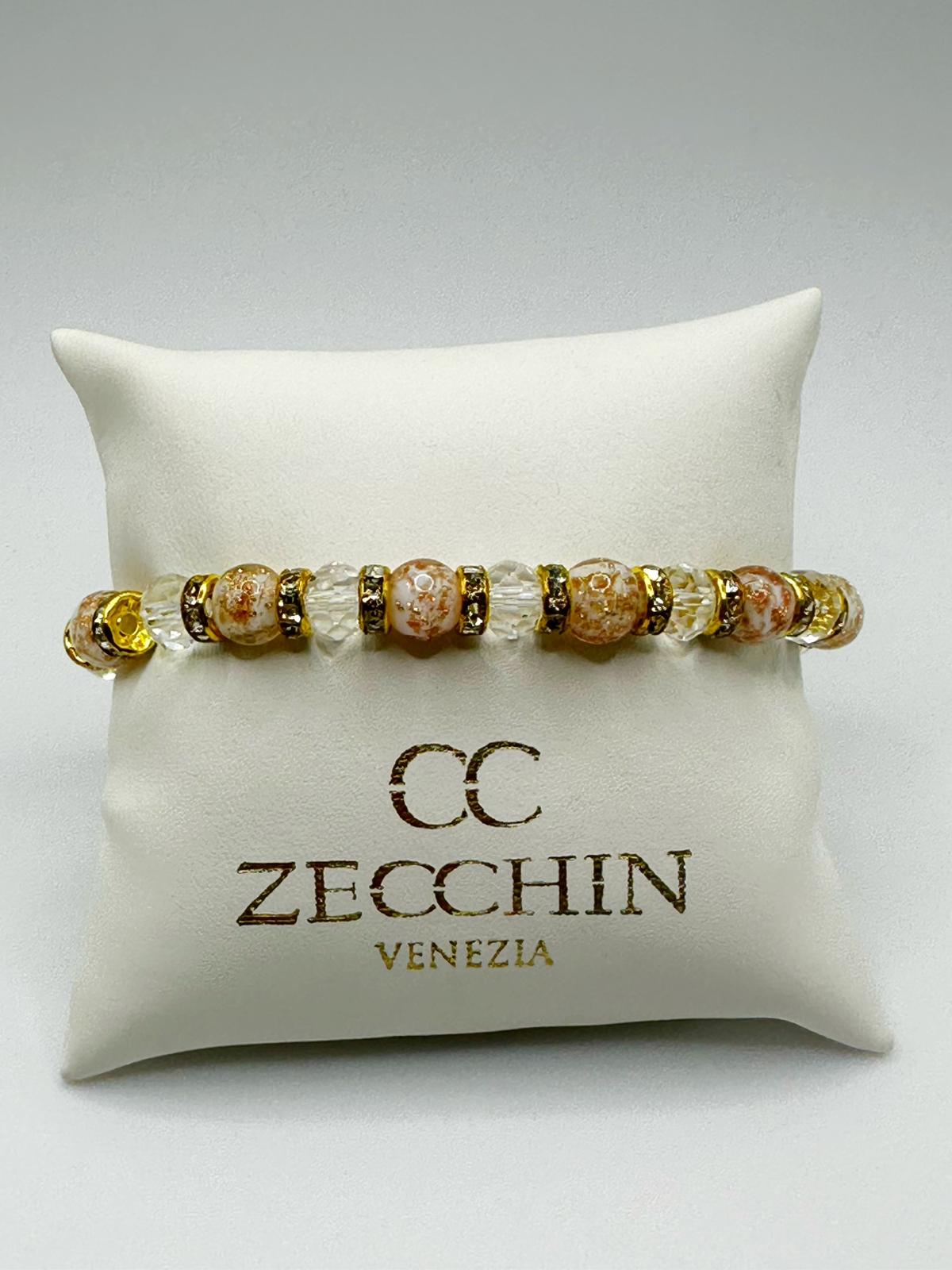 FENICE BRACCIALE vetro di Murano perla mm8