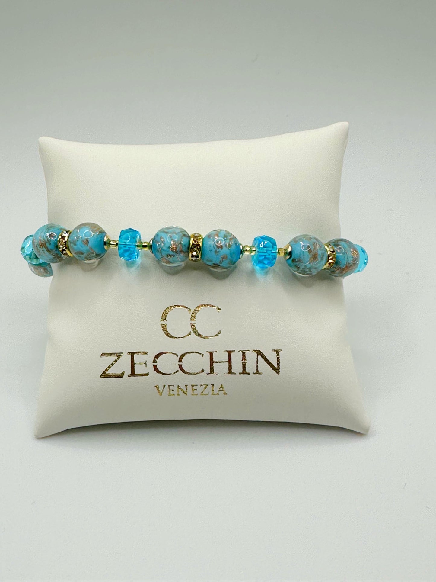 EMILY BRACCIALE con Perle in vetro di Murano con avventurina LP28