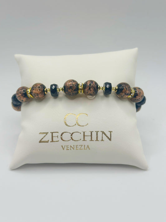 EMILY BRACCIALE con Perle in vetro di Murano con avventurina