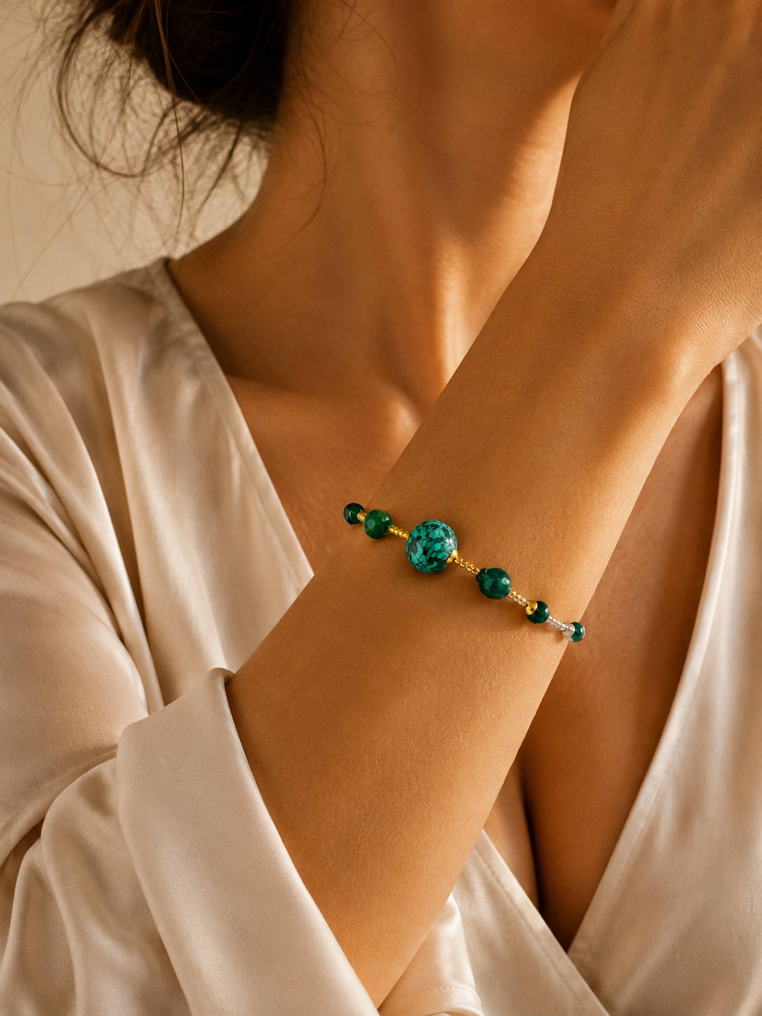 SCRIGNO BRACCIALE vetro di Murano e Agata