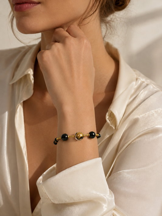 SCRIGNO BRACCIALE vetro di Murano e Onice