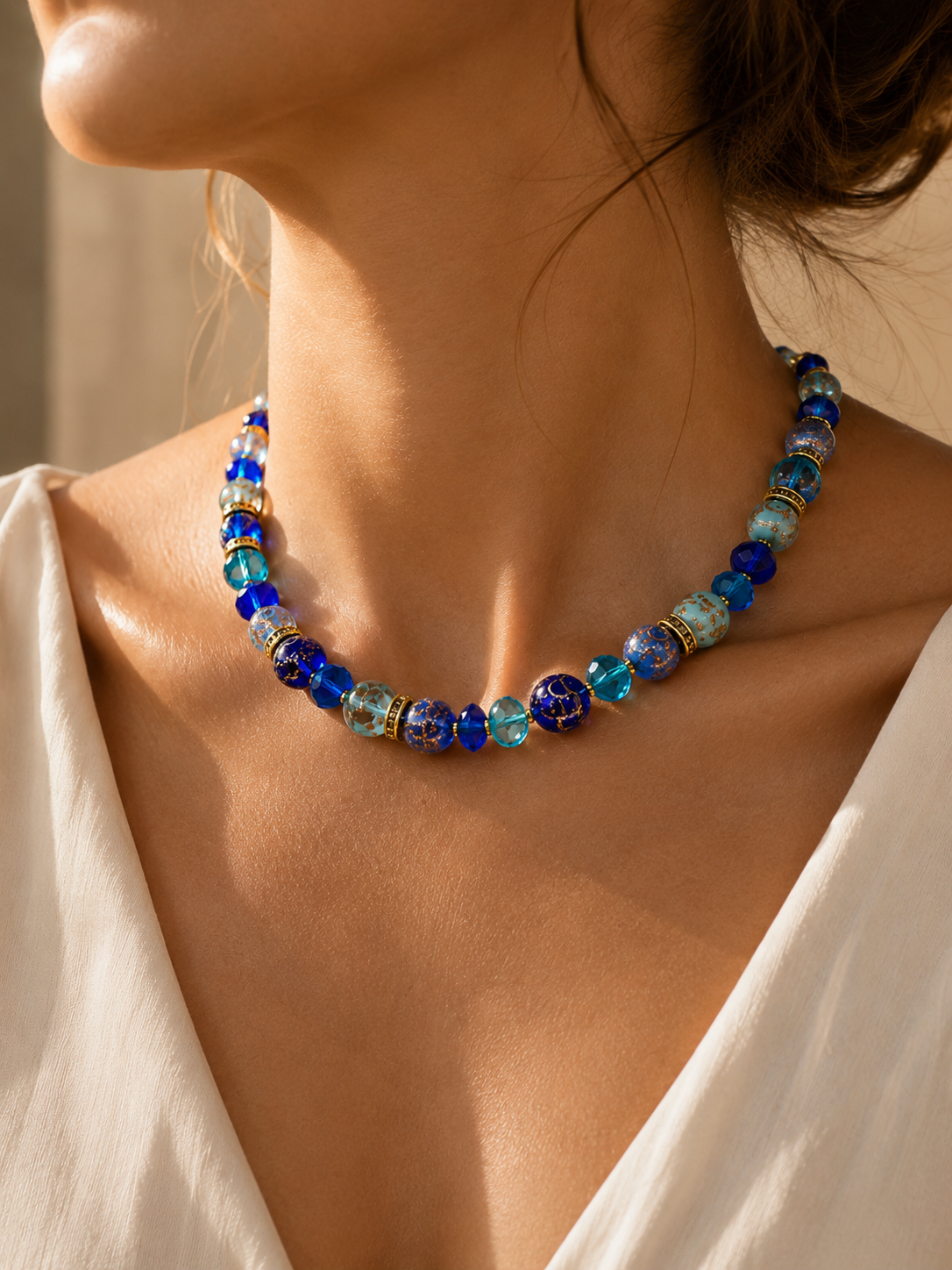 ELENA COLLANA CM 47 perle in vetro di murano rotonde
