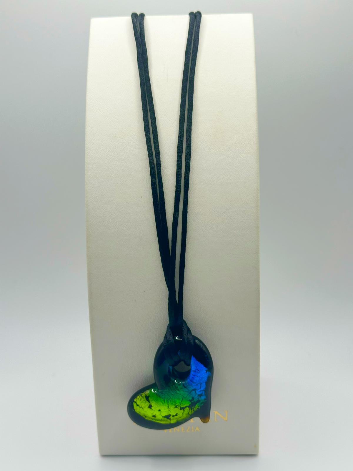 AURORA PENDENTE CUORE MEDIO CM 60 in vetro di murano