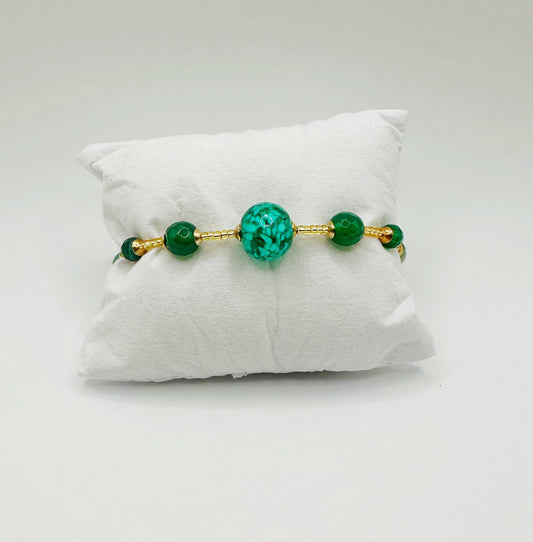 SCRIGNO BRACCIALE vetro di Murano e Agata DG3506