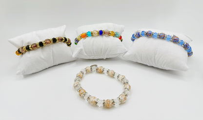 FENICE BRACCIALE vetro di Murano perla mm8