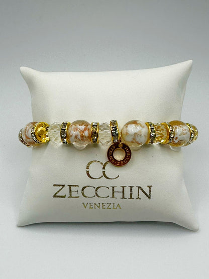 FENICE BRACCIALE vetro di Murano perla mm10