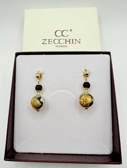 SCRIGNO ORECCHINI Onice Nero - Oro 18 carati