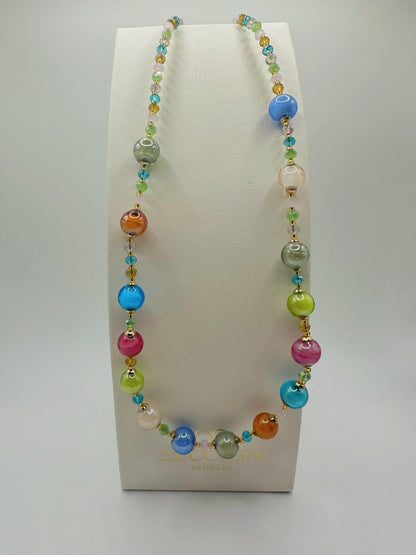 CRYSTAL COLLANA  TONDO 10 MM Cm 50