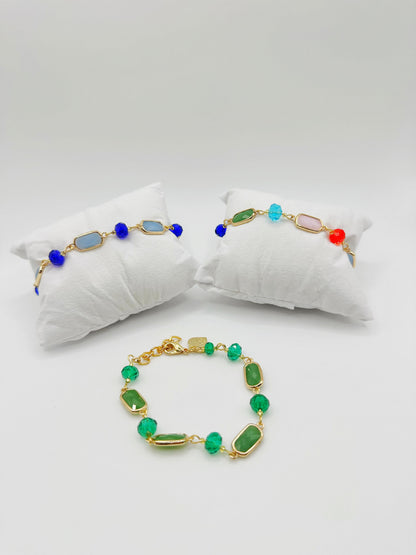GRACE BRACCIALE RETTANGOLO inserti in vetro di Murano