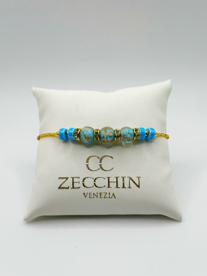 RONDELLA BRACCIALE vetro di Murano e ceramica