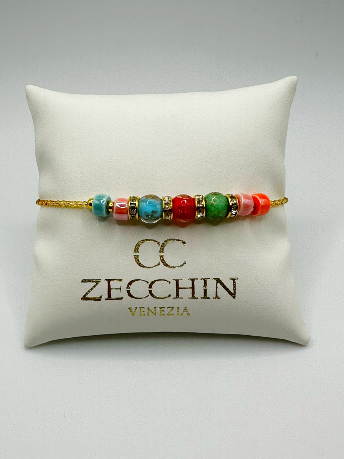 RONDELLA BRACCIALE vetro di Murano e ceramica