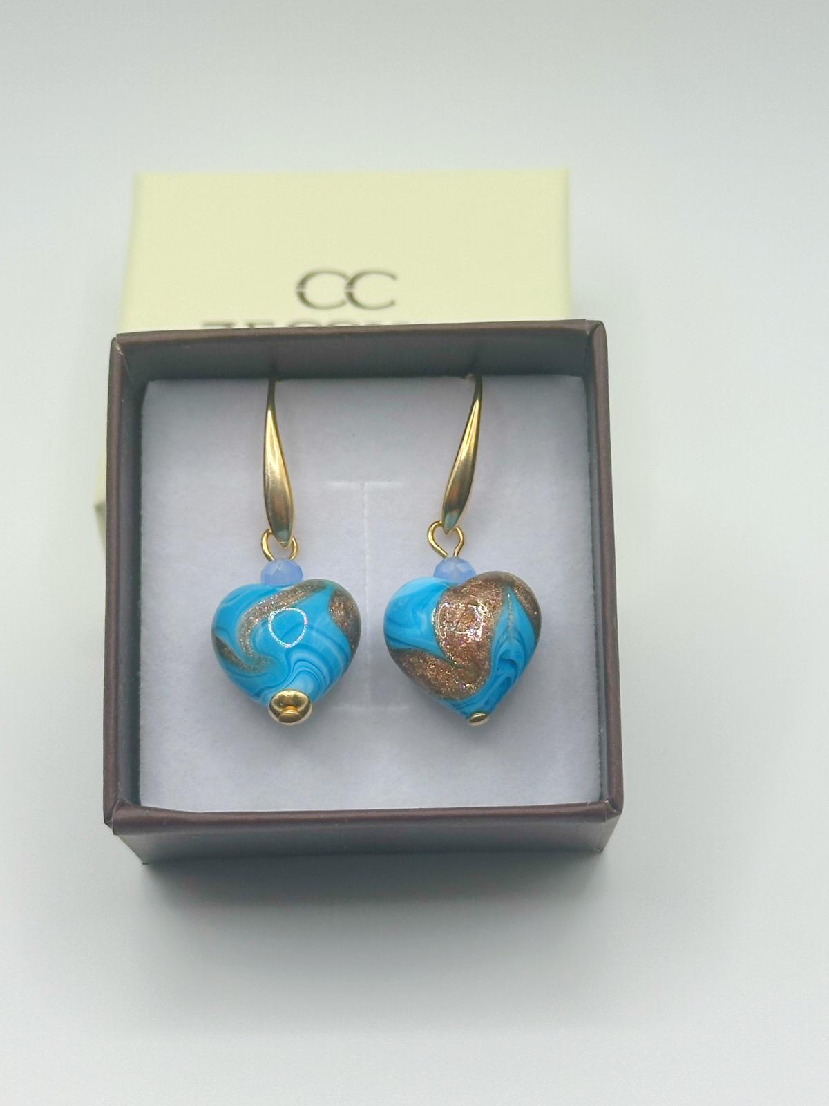 MARGOT ORECCHINI CUORE CON AVVENTURINA LP355