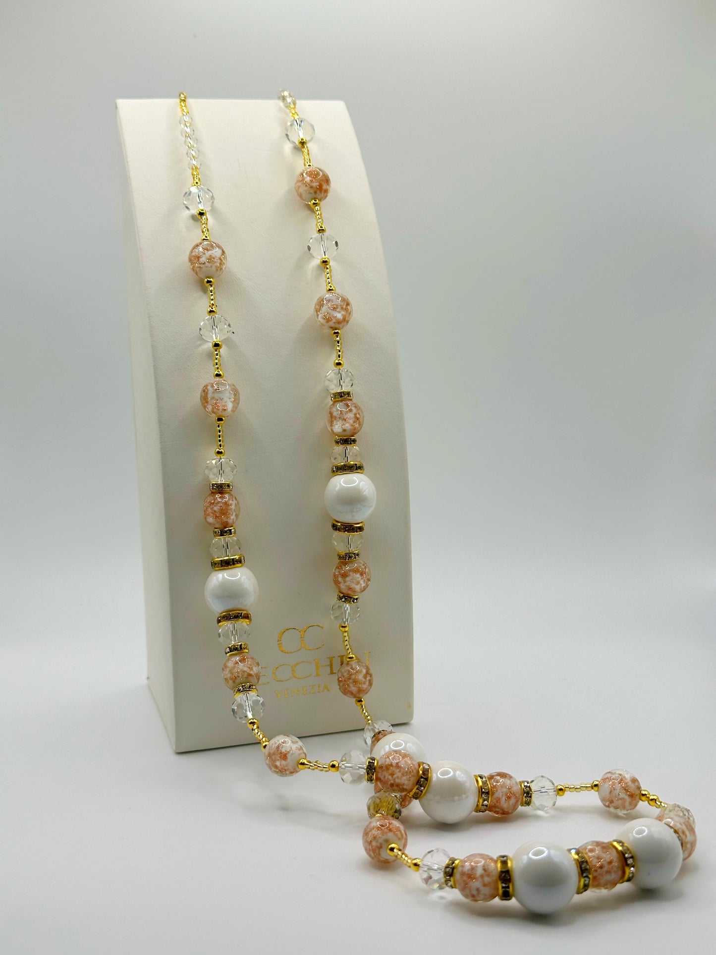 MELISSA COLLANA LUNGA perle in vetro di murano a sfera LP342 3 varianti colore