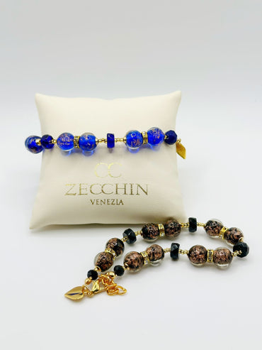 EMILY BRACCIALE con Perle in vetro di Murano con avventurina