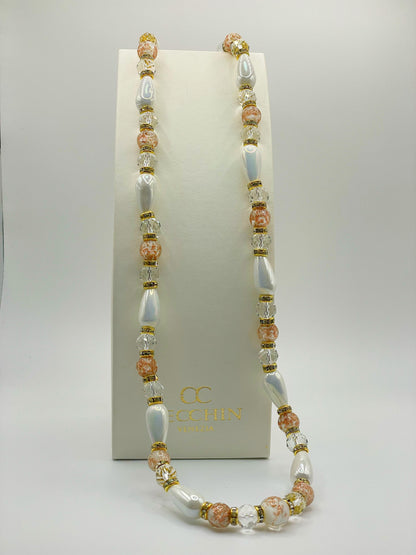 GOCCIA COLLANA cm 47 perle in vetro di murano a goccia e rotonde