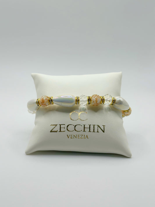 GOCCIA BRACCIALE perle in vetro di murano a goccia e rotonde LP251