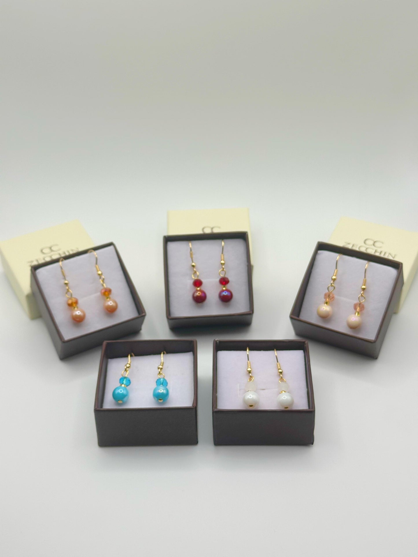 PASTELLO ORECCHINI perle in vetro di murano 5 varianti colore