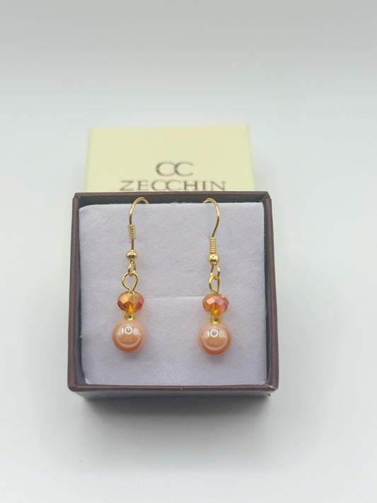 PASTELLO ORECCHINI perle in vetro di murano 5 varianti colore