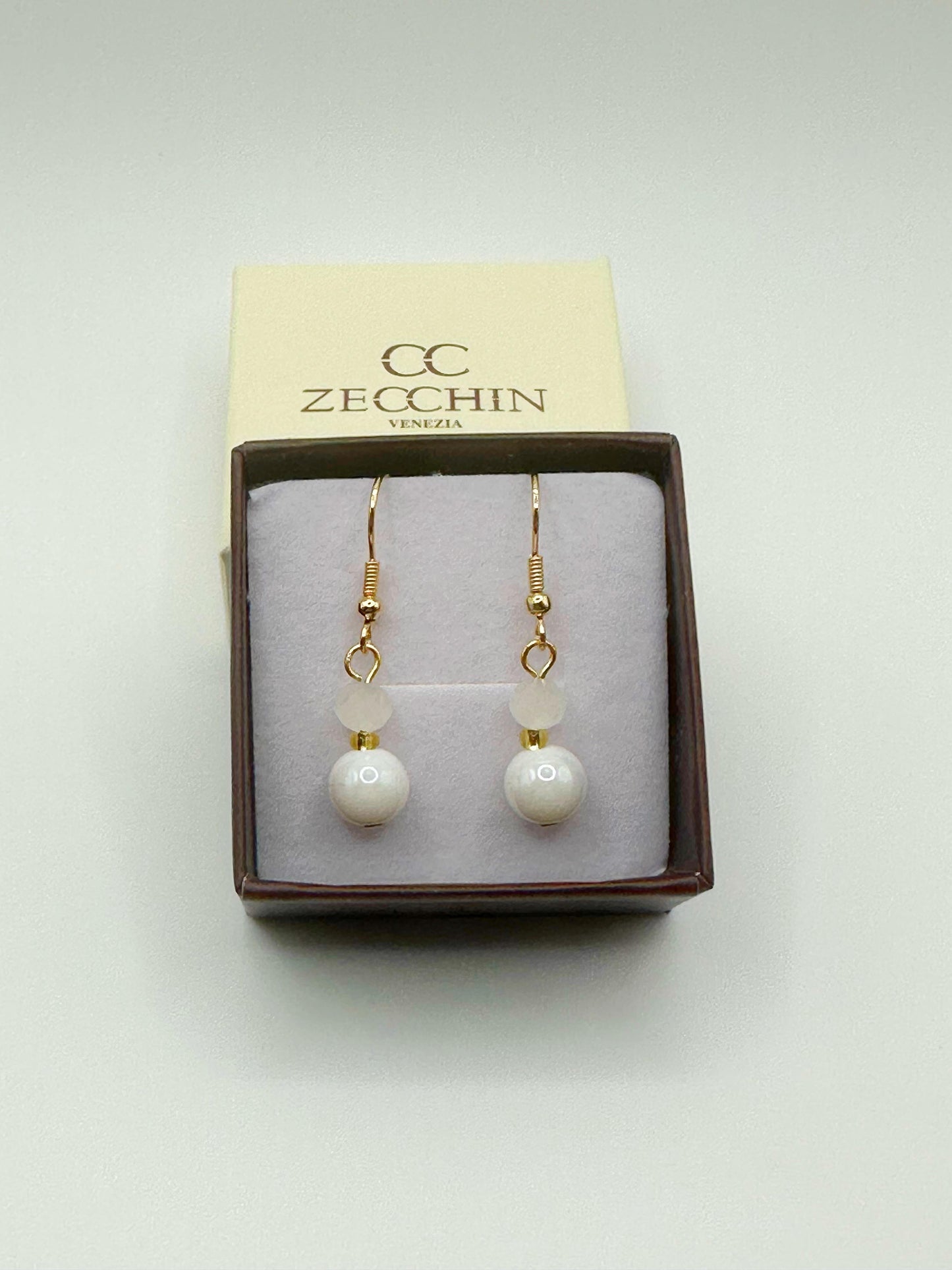 PASTELLO ORECCHINI perle in vetro di murano 5 varianti colore