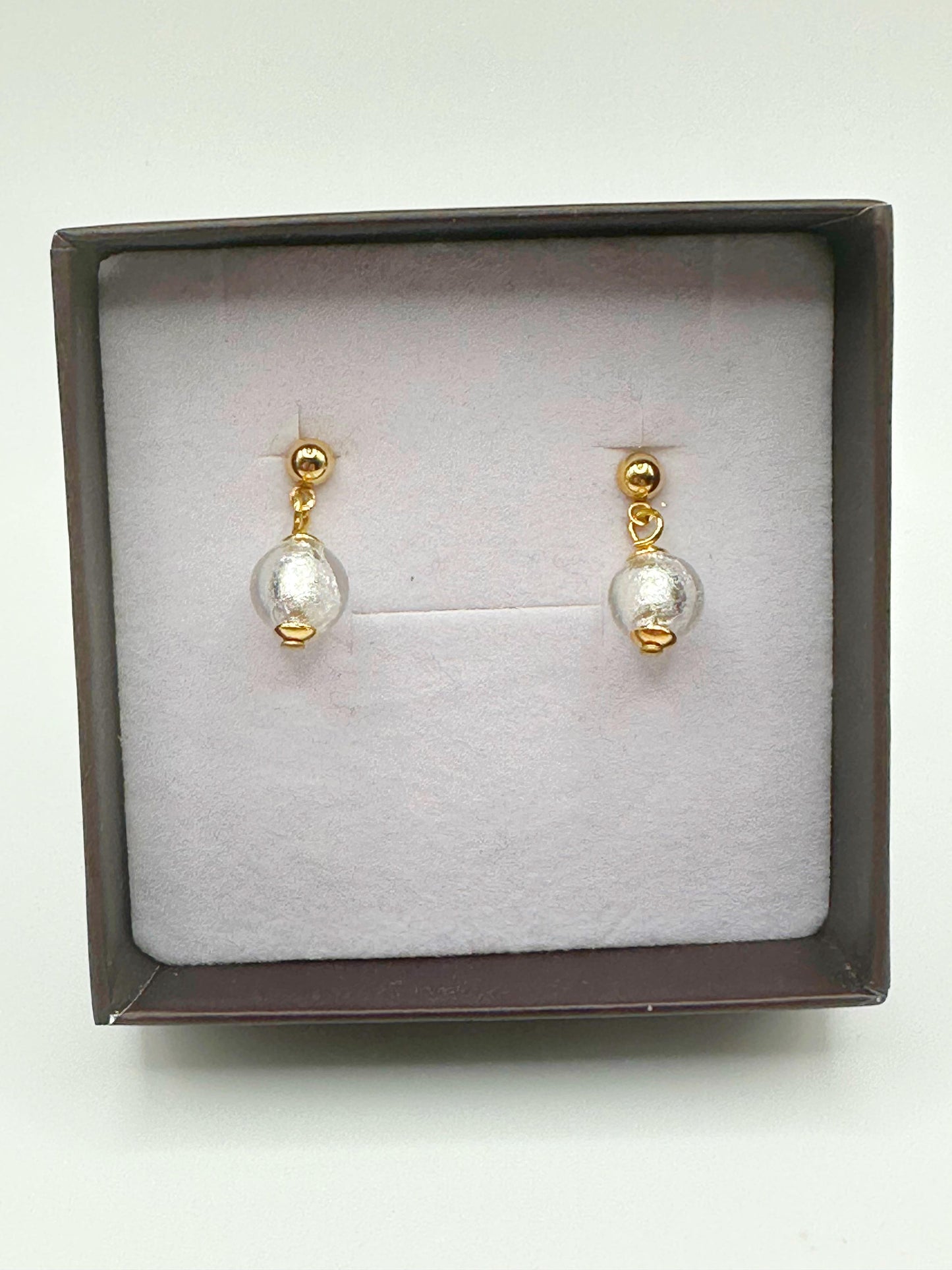 ONDA ORECCHINI a perla unica da 8mm satinata