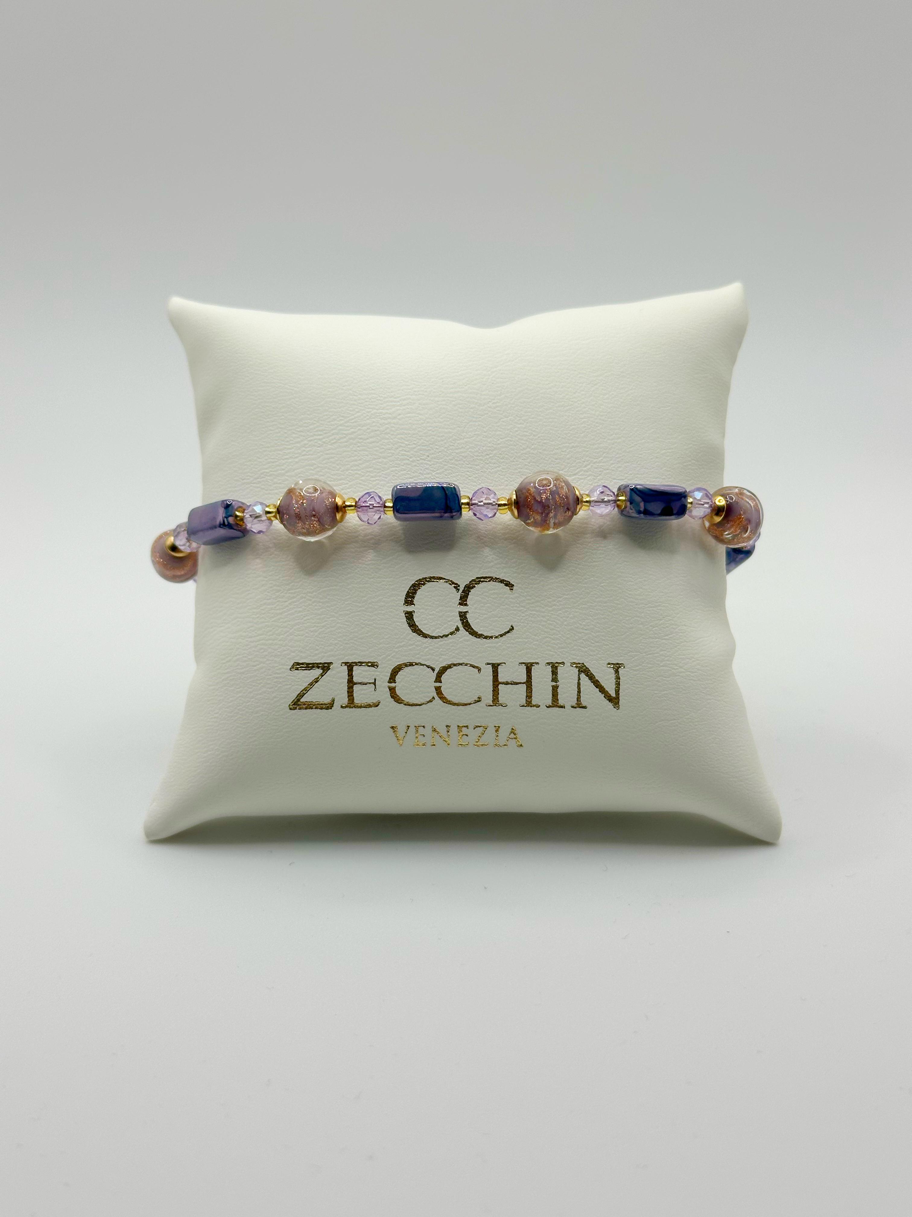 Bracciale Atene in vetro di Murano e avventurina, varianti colore