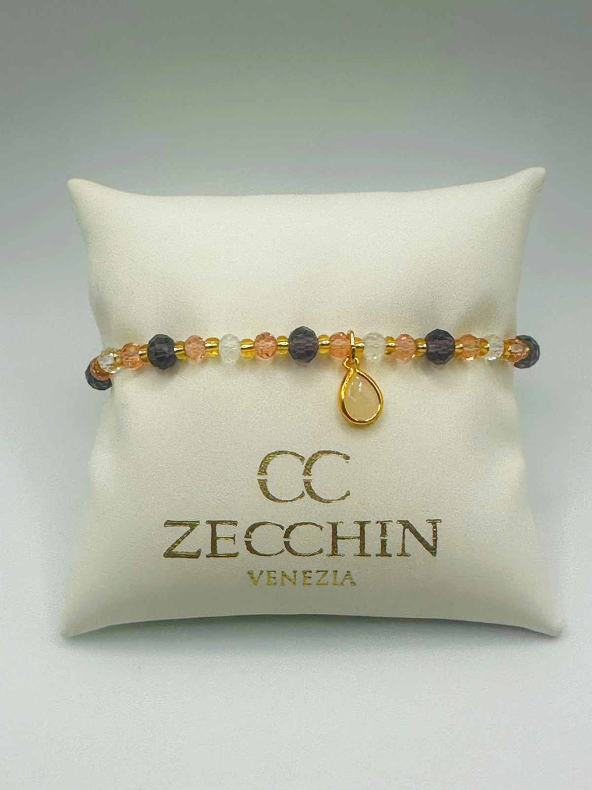 Bracciale Audrey con perline a goccia in vetro di Murano, colore lilla
