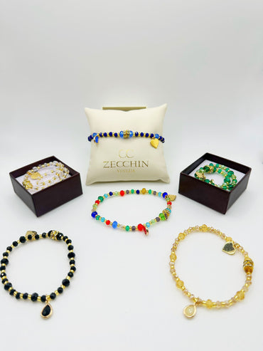 Bracciale Audrey con perline a goccia in vetro di Murano