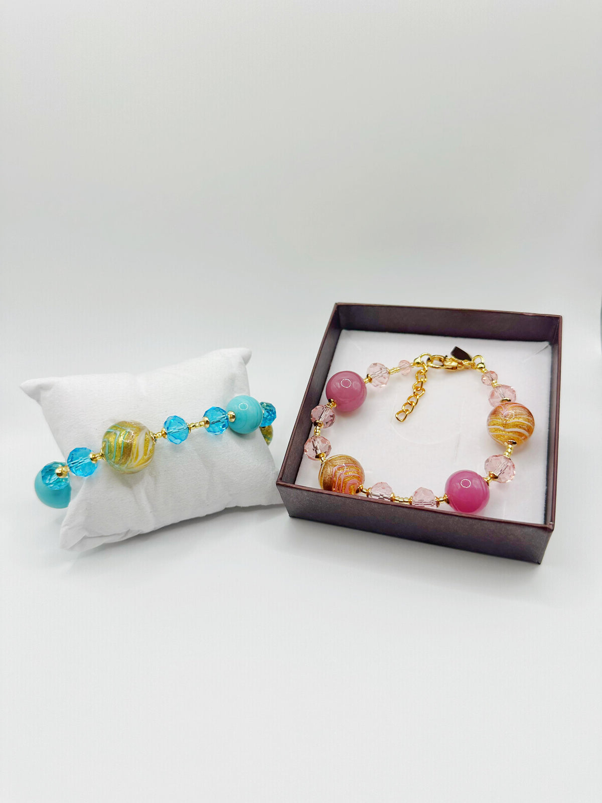Bracciale Desiderio in vetro di Murano, oro 750 e avventurina