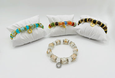 Bracciale Fenice con perle in vetro di Murano da 10 mm