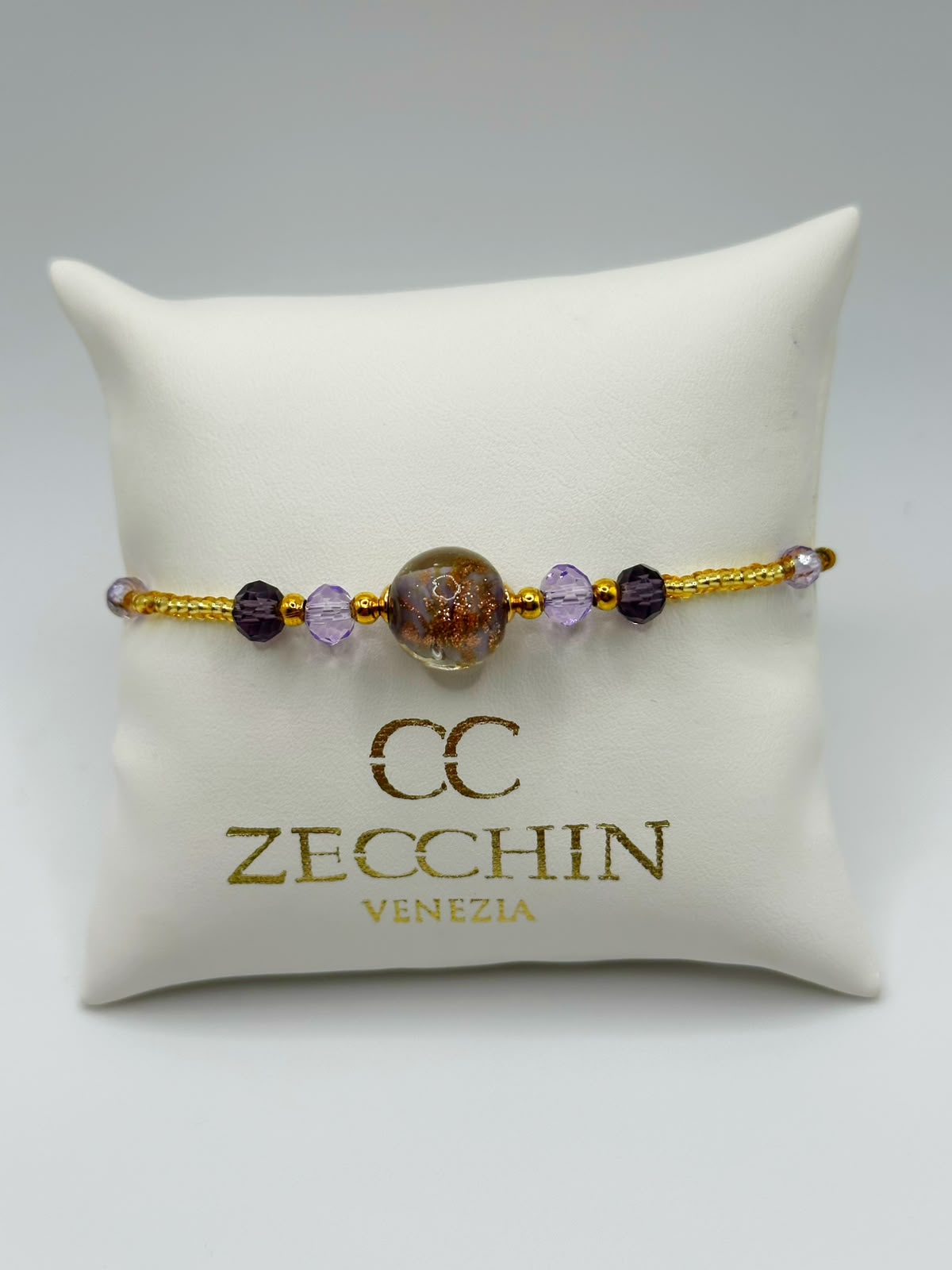Bracciale Marika con perla da 12 mm e avventurina, colore lilla