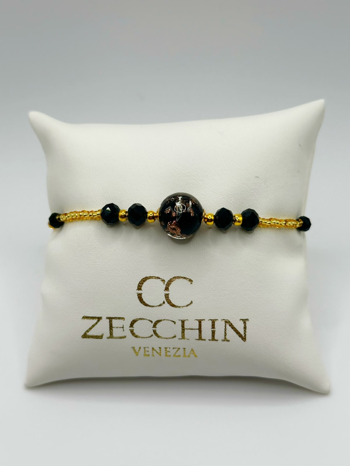 Bracciale Marika con perla da 12 mm e avventurina, colore nero