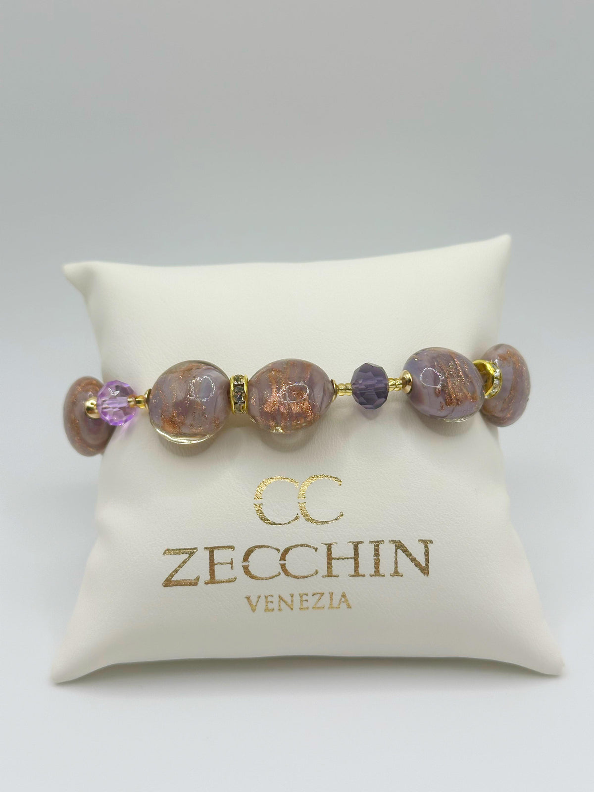 Bracciale Marilyn con perle piatte in vetro di Murano, variante 1