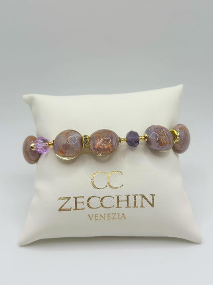 Bracciale Marilyn con perle piatte in vetro di Murano, variante 1
