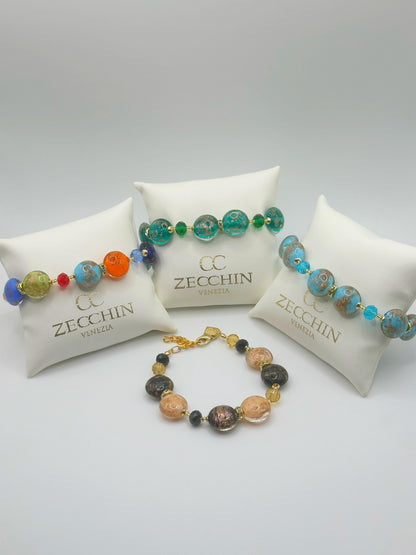 Bracciale Marilyn con perle piatte in vetro di Murano, variante 4
