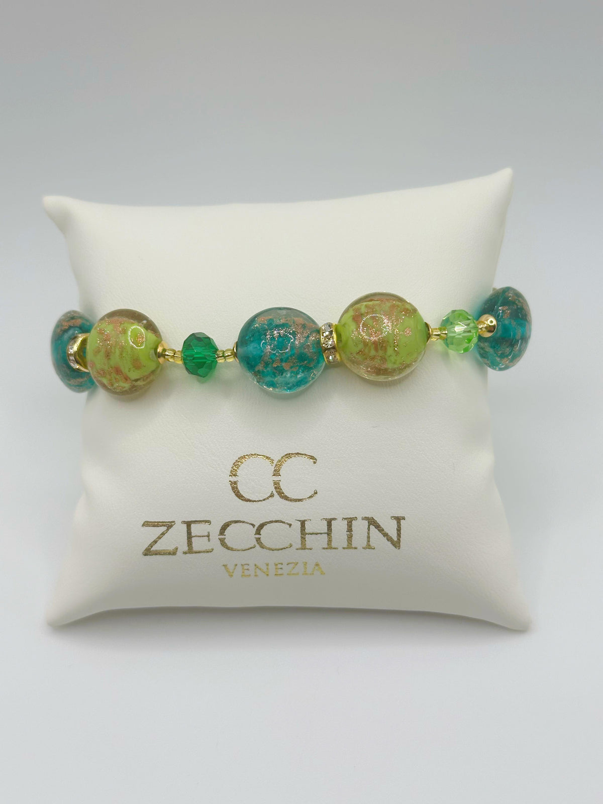 Bracciale Marilyn con perle piatte in vetro di Murano, varianti colore