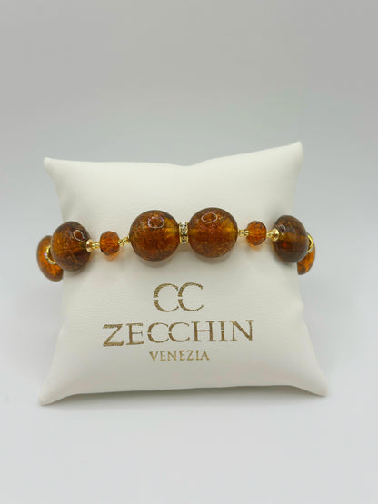 Bracciale Marilyn con perle piatte in vetro di Murano