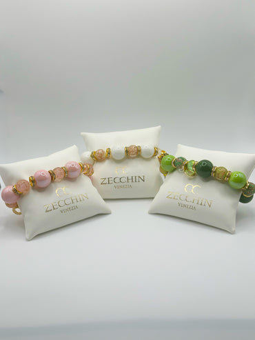 Bracciale Melissa con perle in vetro di Murano, tre varianti colore