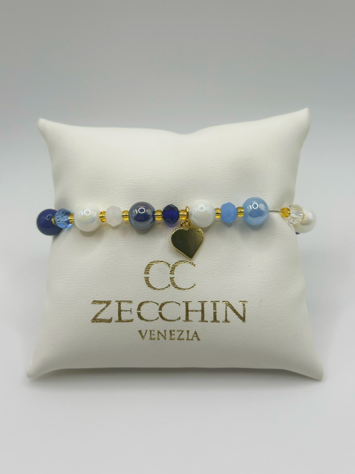 Bracciale Pastello con perle in vetro di Murano, colore blu
