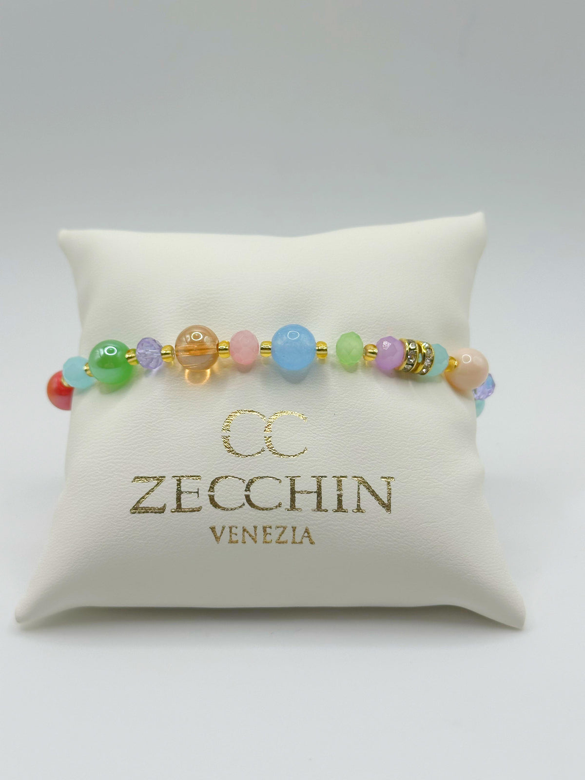 Bracciale Pastello con perle in vetro di Murano, multicolore
