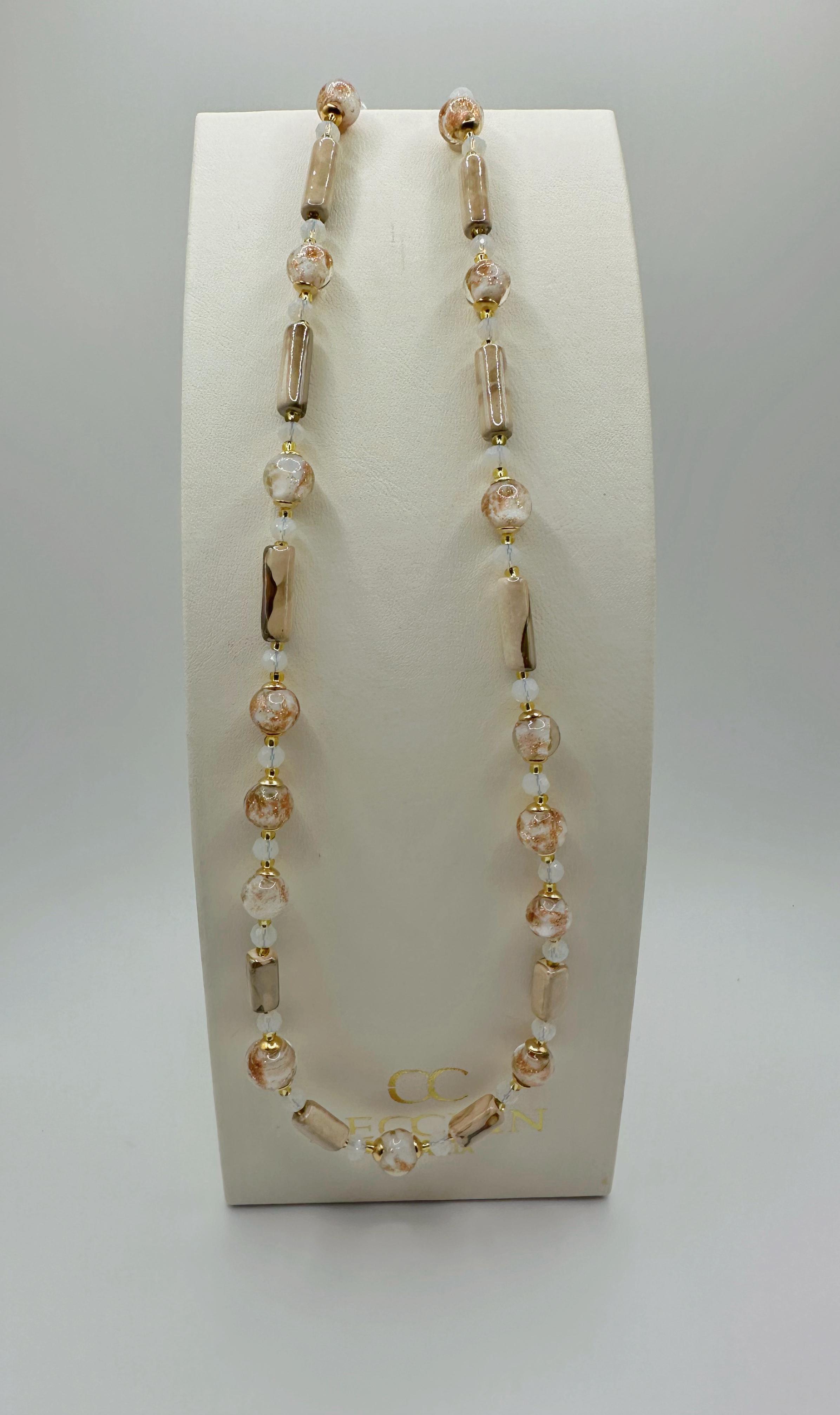 Collana Atene in vetro di Murano e avventurina, altra vista