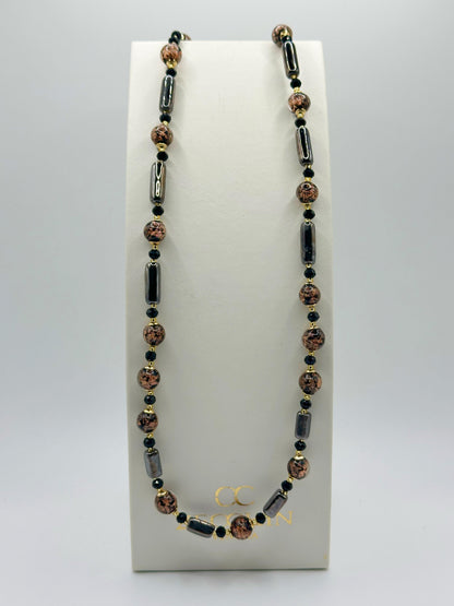 Collana Atene in vetro di Murano e avventurina, colore nero