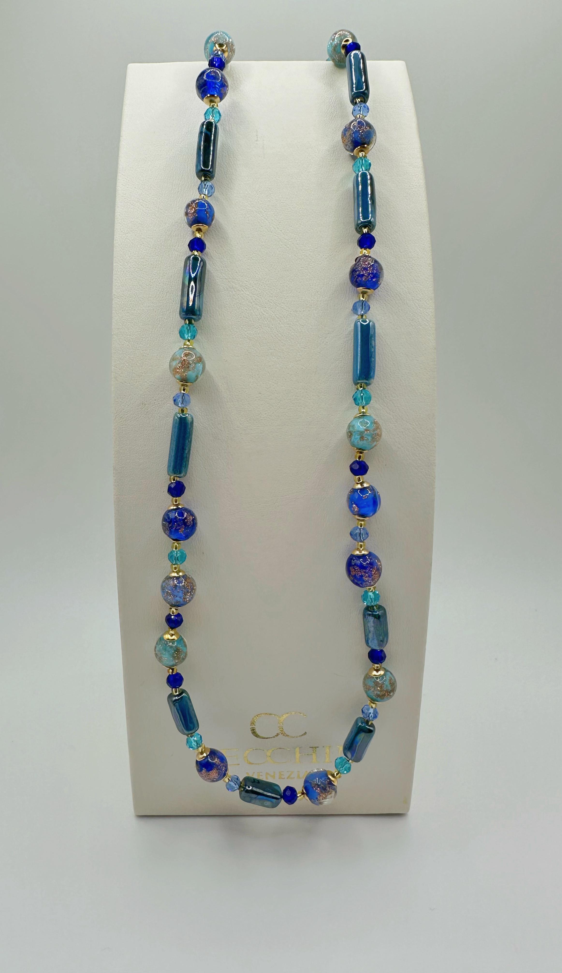 Collana Atene in vetro di Murano e avventurina, variante